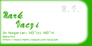 mark vaczi business card